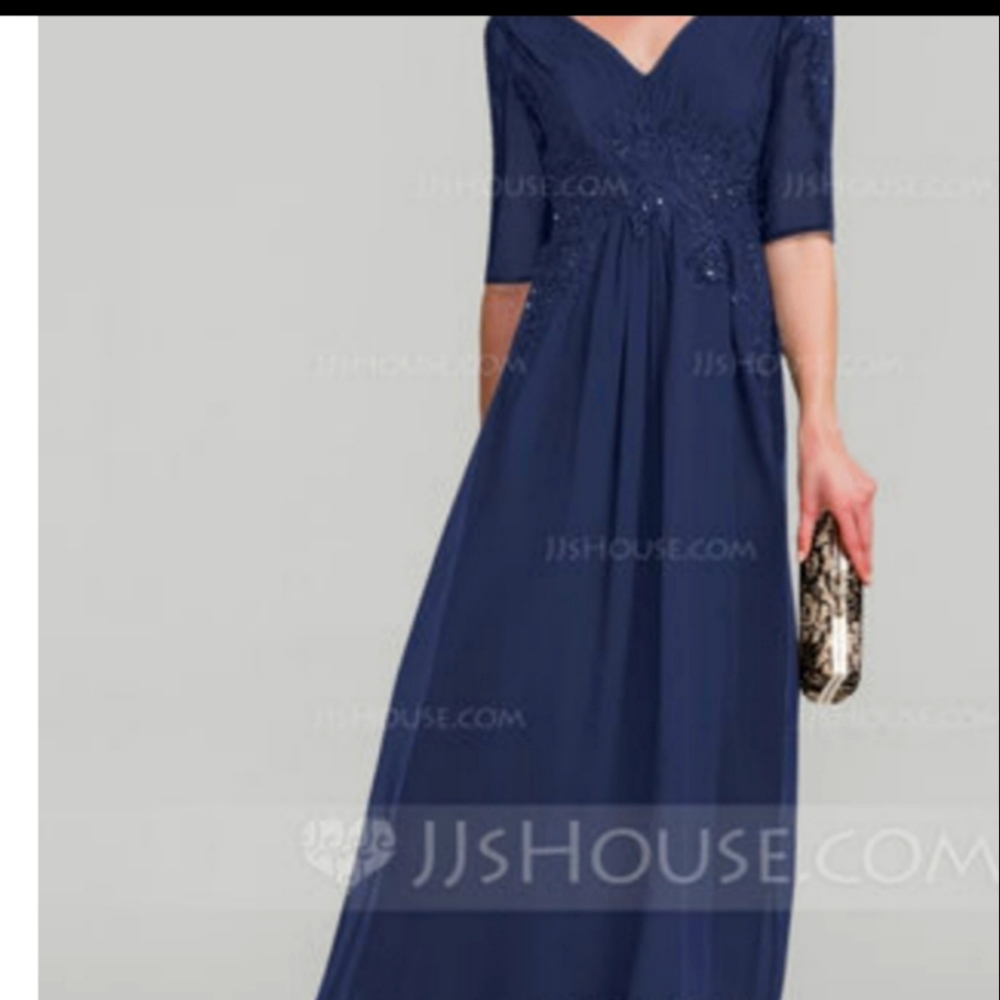 Navy blue Formal Dress .Never been worn.